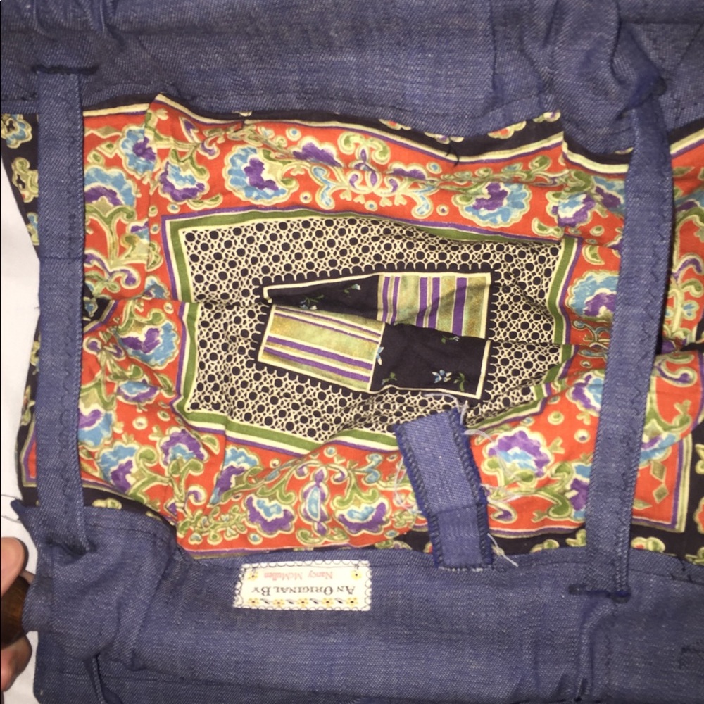Handmade patchwork denim bag double sided - Picture 3 of 3